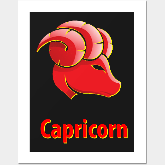 Capricorn Wall Art by ahihishirt